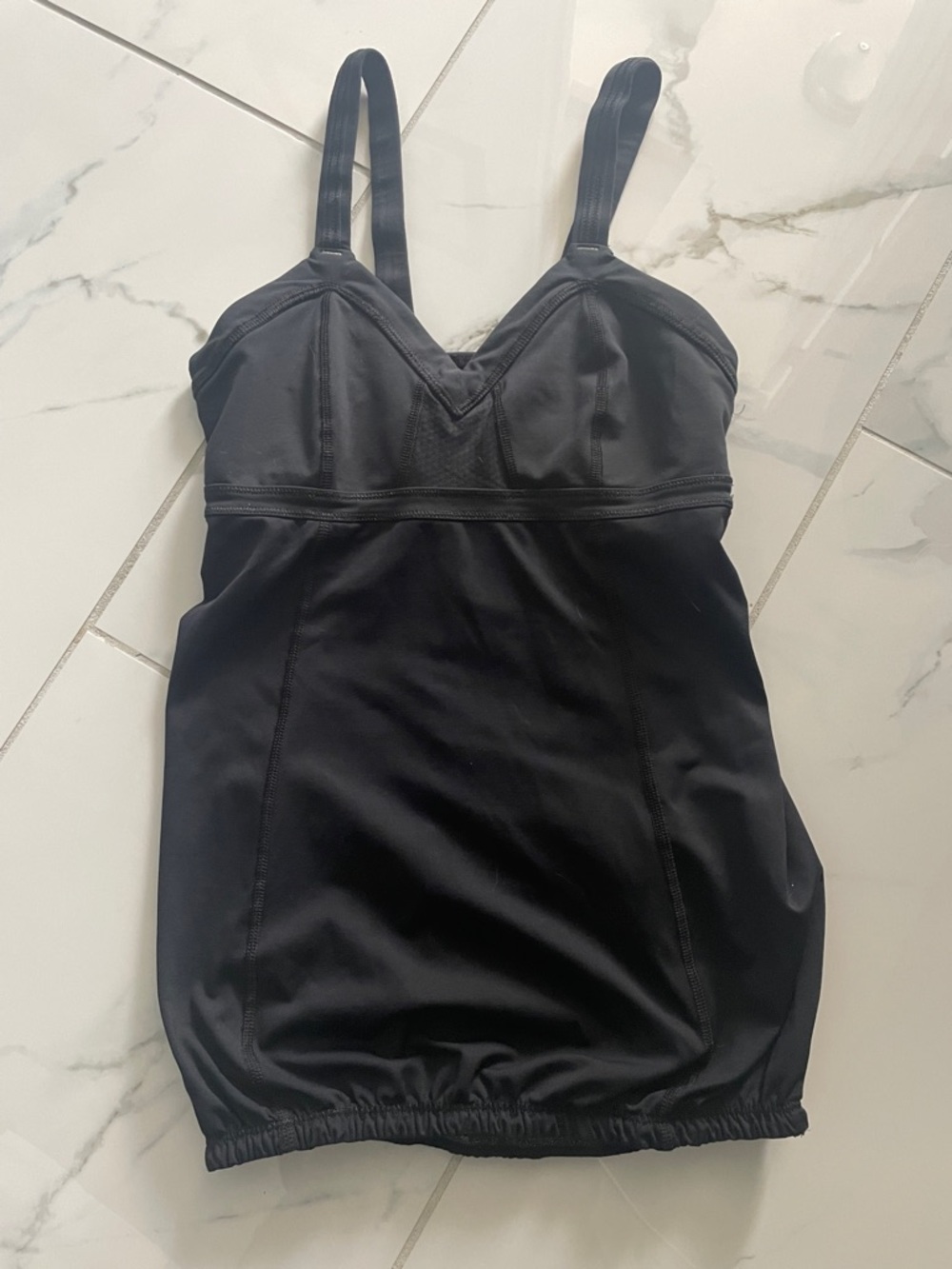 lululemon athletica Black Supportive Tank with Built-In Bra and Back Pocket with